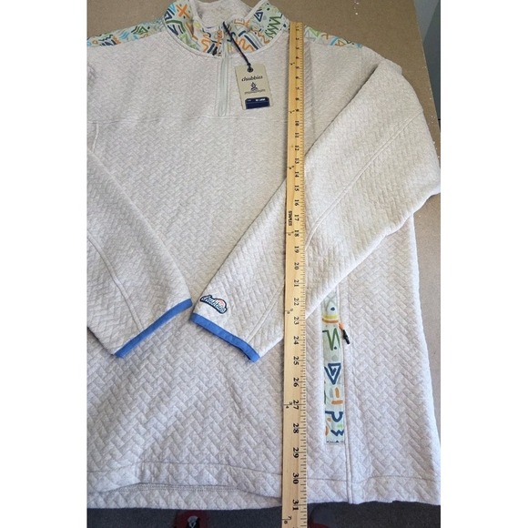 NWT Chubbies The Sandstorm Quilted Quarter Zip Sweater Mens XXL Beige Pullover - Picture 6 of 9